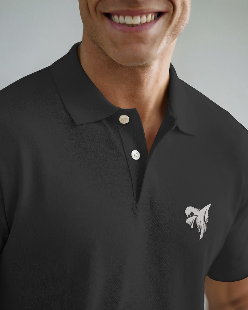 Ghost Dab: Men's Polo Embroidered T-Shirt