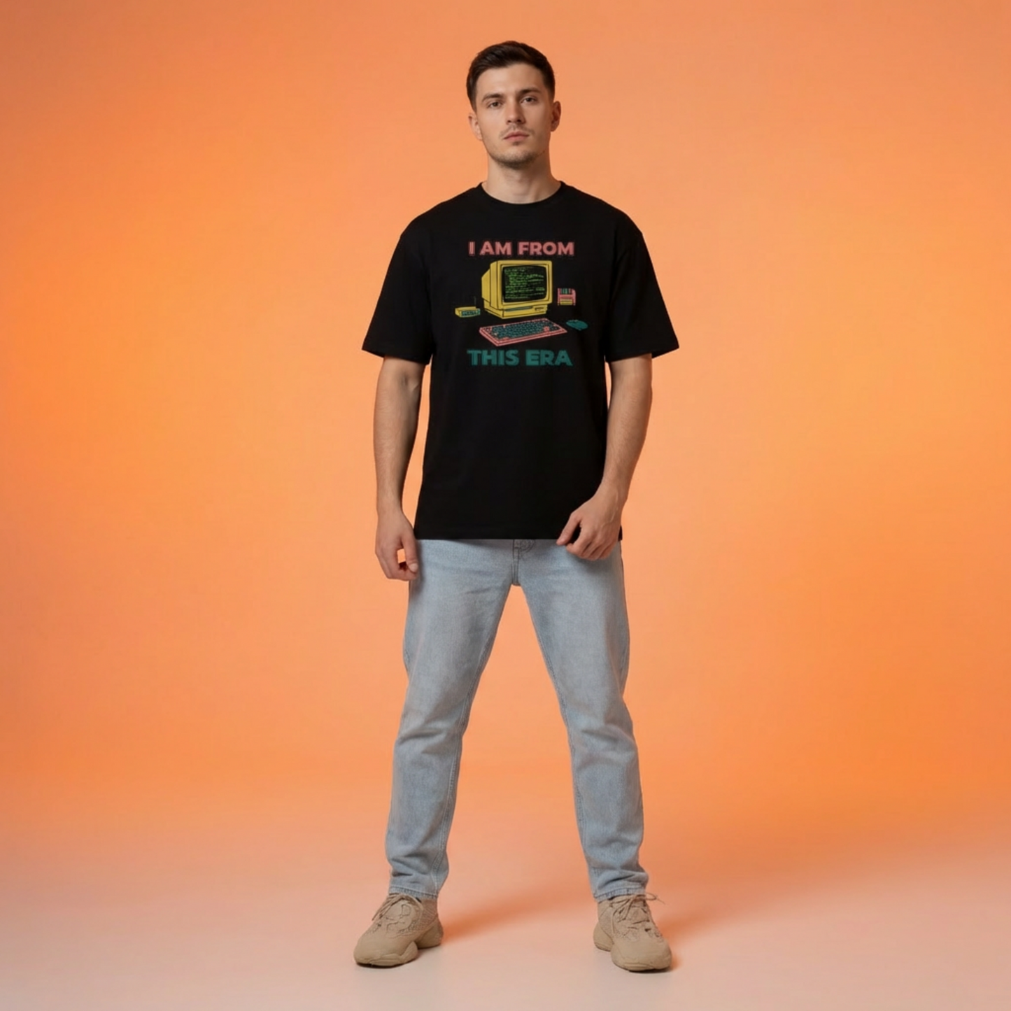 Born in the 90s Oversized T-Shirt | Retro Computer Graphic