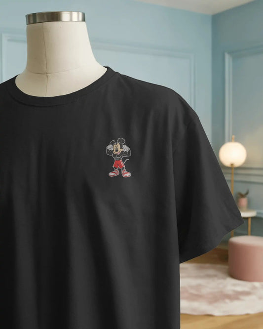 Mickey: Stretch Cotton Embroidered T-Shirt