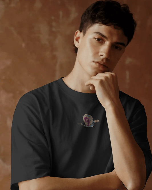 Lazy Snail: Supima Cotton Embroidered T-Shirt