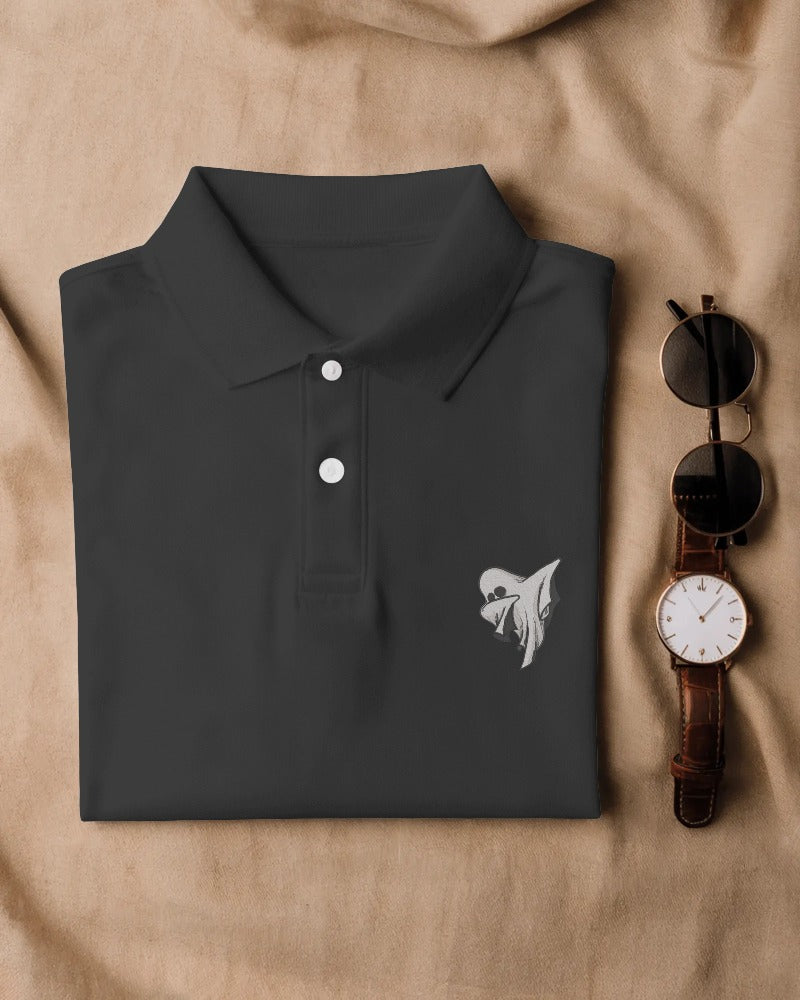 Ghost Dab: Men's Polo Embroidered T-Shirt