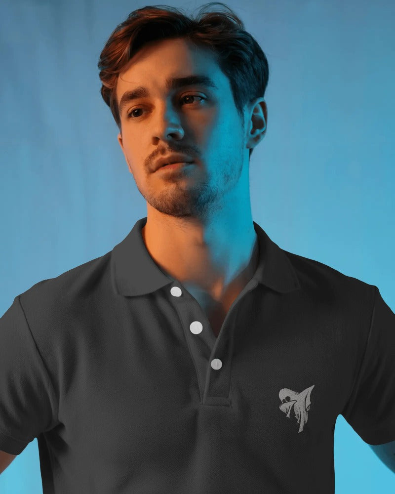 Ghost Dab: Men's Polo Embroidered T-Shirt
