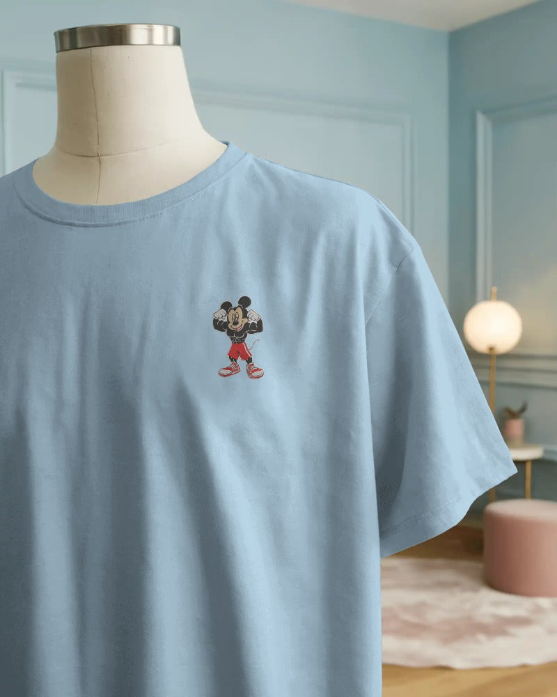 Mickey: Stretch Cotton Embroidered T-Shirt
