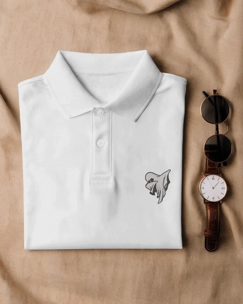 Ghost Dab: Men's Polo Embroidered T-Shirt