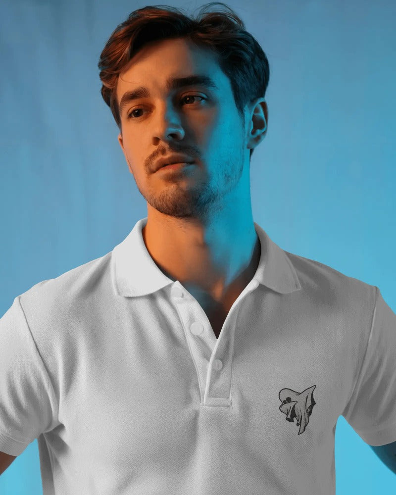 Ghost Dab: Men's Polo Embroidered T-Shirt