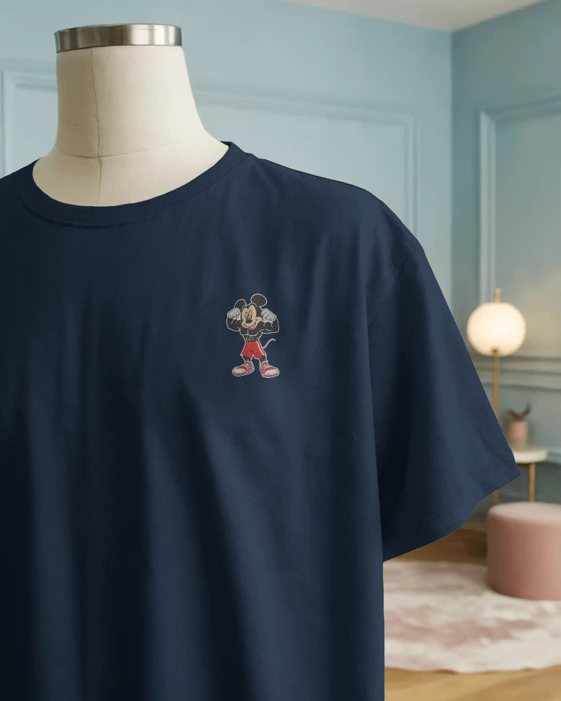Mickey: Stretch Cotton Embroidered T-Shirt