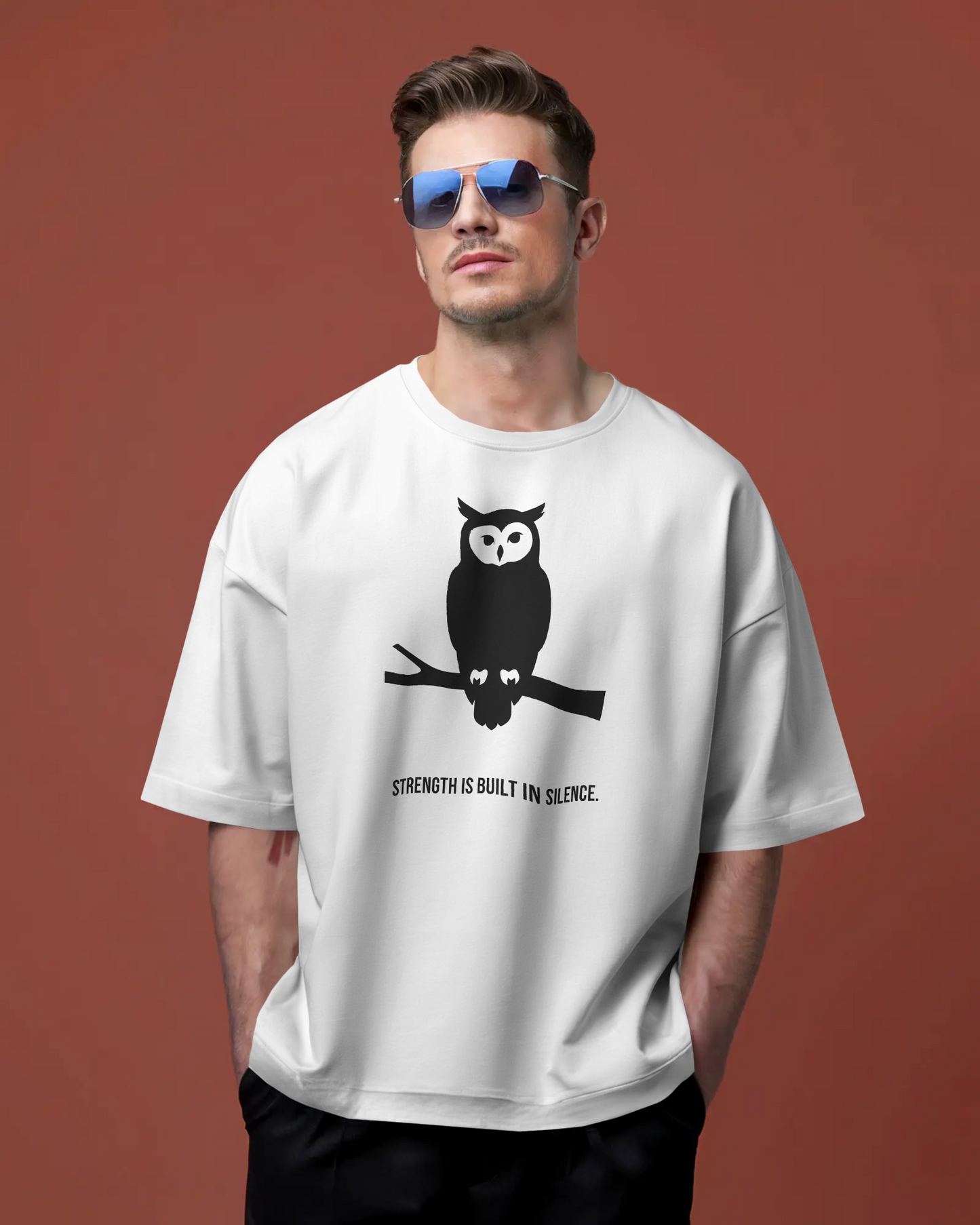 Strength In Silence Oversized  Drop Shoulders T-Shirt